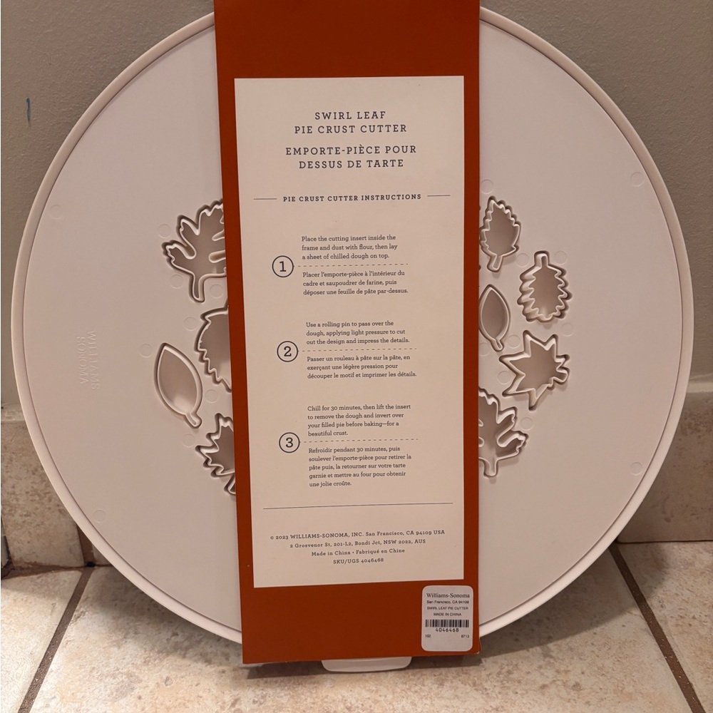 Williams Sonoma Leaf Pattern Pie Crust Cutter NWT - Picture 3 of 4